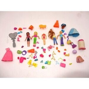 Polly Pocket Doll and Fashion Clothes Accessories Lot Early 2000s Mattel Vintage